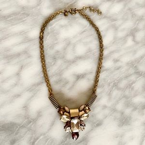 J. Crew Statement Rhinestone Brass Bib Necklace